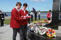 Airforce Association NSW Ballina Commemoration photo gallery - Alstonville High School Students laying a wreath